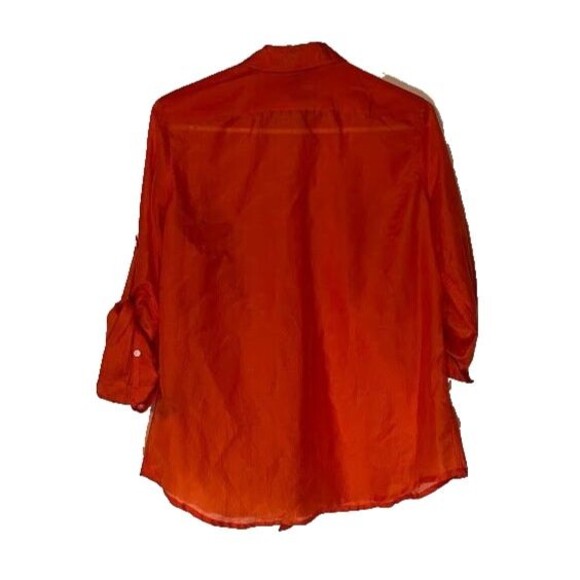 Lauren Ralph Lauren Corpcore Business Casual Cotton/Silk Blnd Orange Blouse Sz M - Picture 5 of 5